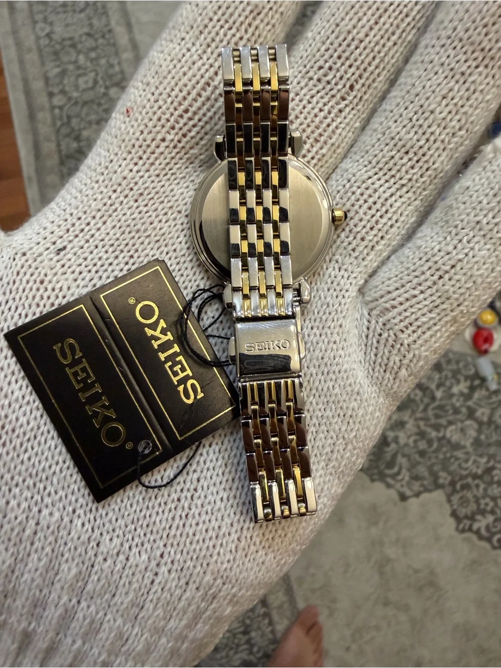 Seiko Essentials Women's Watch Two-Tone Gold Silver Arabic SFQ800 7N00-0BM0